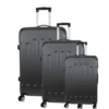 CITY BAG 06 Set De 3 Valises Trolley Rigide ABS - 8 Roues - 50-60-70 Cm - Gris Foncé