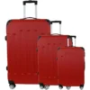 CITY BAG 06 Set De 3 Valises Trolley Rigide ABS - 8 Roues - 50-60-70 Cm - Rouge
