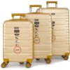 DANIEL HECHTER Set De 3 Valises Trolley DHV0001 Rigide Polycarbonate - 8 Roues - 50-60-70 Cm - Champagne