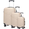 DANIEL HECHTER Set De 3 Valises Trolley DHVDEAUVILLE Rigide ABS - 8 Roues - Cadenas TSA - 50-60-70 Cm - Champagne