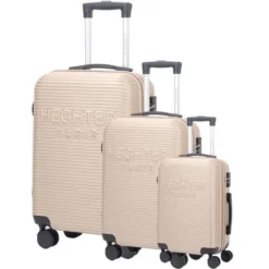 DANIEL HECHTER Set De 3 Valises Trolley DHVDEAUVILLE Rigide ABS - 8 Roues - Cadenas TSA - 50-60-70 Cm - Champagne