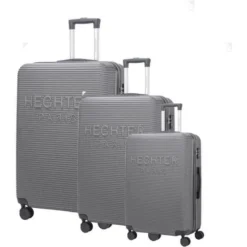 DANIEL HECHTER Set De 3 Valises Trolley DHVDEAUVILLE Rigide ABS - 8 Roues - Cadenas TSA - 50-60-70 Cm - Gris Foncé