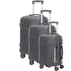 DANIEL HECHTER Set De 3 Valises Trolley DHVSTTROPEZ Rigide ABS - 8 Roues - Cadenas TSA - 50-60-70 Cm - Noir