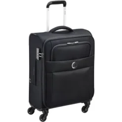 DELSEY Cuzco Trolley 55cm 4 Roues Cabine Slim - Polyester - 50x40x20 - 2,40 KG - Noir