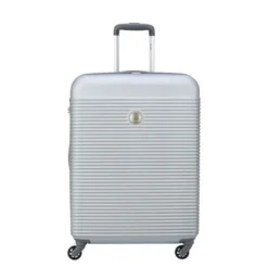 DELSEY KARIBA - Trolley 66 Extensible 4 Roues - TSA - ABS/PC - 66x47x27 - 3,8 KG - Argent