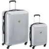 DELSEY Lot De 2 Valises Trolley Namies 55 + 76 4 Roues TSA - ABS/Polycarbonate Argent