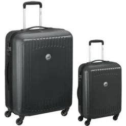 DELSEY Lot De 2 Valises Trolley Namies 55 + 76 Cm 4 Roues TSA - ABS/Polycarbonate Gris Anthracite