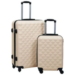 Ensemble De Valises Rigides 2 Pcs Doré ABS