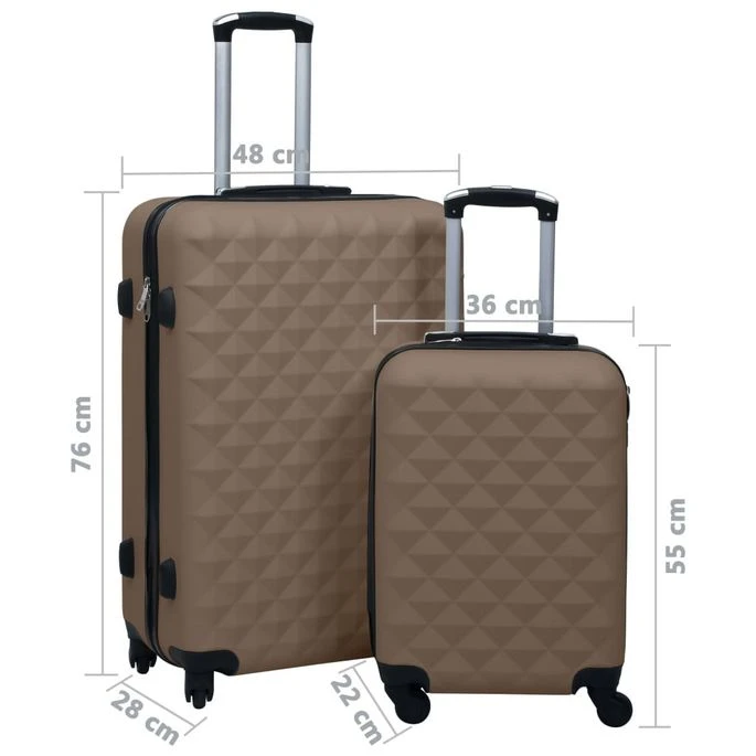 Ensemble De Valises Rigides 2 Pcs Marron ABS – Image 12