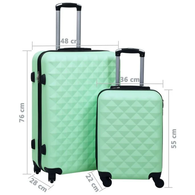 Ensemble De Valises Rigides 2 Pcs Menthe ABS – Image 12