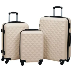 Ensemble De Valises Rigides 3 Pcs Doré ABS
