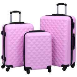 Ensemble De Valises Rigides 3 Pcs Rose ABS