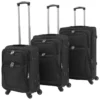 Ensemble De Valises Souples 3 Pcs Noir