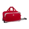 FRANCE BAG Sac De Voyage A Roulettes Souple 2 Roues 35cm Rouge