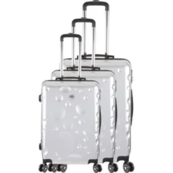 FRANCE BAG Set De 3 Valises 8 Roues Abs/polycarbonate Argent