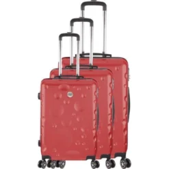 FRANCE BAG Set De 3 Valises 8 Roues Abs/polycarbonate Rouge