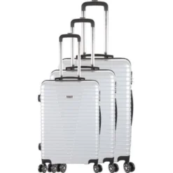 FRANCE BAG - Set De 3 Valises 8 Roues Multidirectionelles ABS/POLYCARBONATE Argent