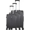 FRANCE BAG Set De 3 Valises 8 Roues Multidirectionnelles ABS Noir
