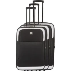 FRANCE BAG - Set De 3 Valises Extensibles 2 Roues - Noir