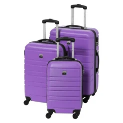 FRANCE BAG Set De 3 Valises Rigide ABS 4 Roues 55-65-70cm Violet