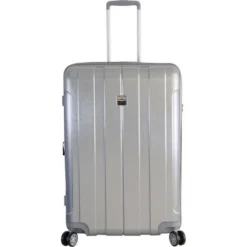 FRANCE BAG Valise 8 Roues Extensible Cadenas TSA Polycarbonate/ABS Argent