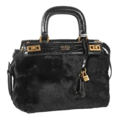 GUESS Sac A Main Katey Luxe Luxury Satchel Noir Femme