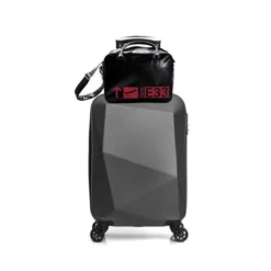 HERO - Lot Valise Cabine Noir 45x33x20 Cm + Sac De Voyage Rouge Et Noir