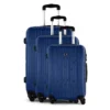 JLS Set De 3 Valises Chariot - ABS - 4 Roues - 75 Cm - Bleu