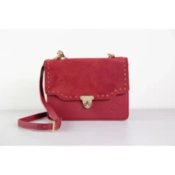 KHLONE Sac A Main Bandouliere En Cuir - Le Brian Rouge