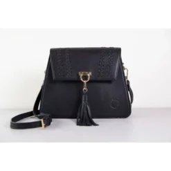 KHLONE Sac A Main Bandouliere En Cuir - Le Casse-Cou Noir