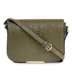 KINSTON Sac Bandouliere Tyhoa - Porté épaule Ou Croisé - Façon Serpent - Kaki