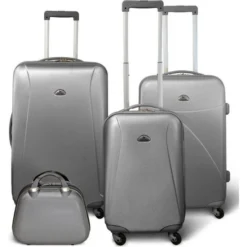 KINSTON Set 3 Valises 4 Roues + Vanity Gris Clair