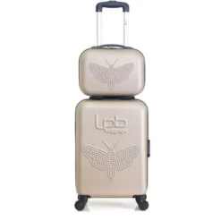 LES P'TITES BOMBES LPB Set De 2 Valises Cabine + Vanity Francette-h ABS Beige