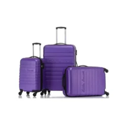 LITTLE MARCEL Set De 3 Valises 8801/3 New Trolley Rigide ABS - 4 Roues - 55-65-75 Cm - Violet