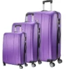MAJESTICK 09 Set De 3 Valises Trolley Rigide ABS - 8 Roues - 50-60-70 Cm - Violet