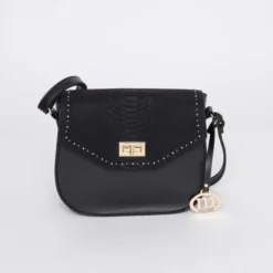 MANOUKIAN Sac A Main Irina Effet Croco Noir Femme