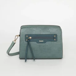 MANOUKIAN Sac A Main Lou Effet Serpent Bleu Femme