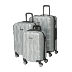 MANOUKIAN Set De 3 Valises 4 Roues Argent 3