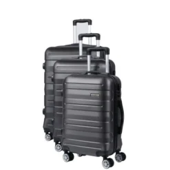 MANOUKIAN Set De 3 Valises ABS 8 Roues 75 Noir