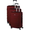 MANOUKIAN Set De 3 Valises Chariot + Vanity ABS 4 Roues 75 Bordeaux