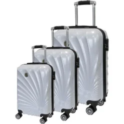 MANOUKIAN Set De 3 Valises PC 8 Roues 75 Blanc
