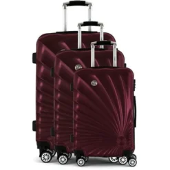MANOUKIAN Set De 3 Valises PC 8 Roues 75 Bordeaux