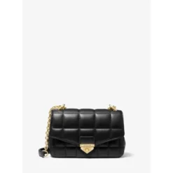 Michael Kors Petit Sac Porté épaule Soho En Cuir Matelassé Noir