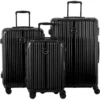 MURANO - Gamme RIO - Lot De 3 Valises 55/65/75cm A 8 Roues - Noir