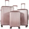 MURANO - Gamme RIO - Lot De 3 Valises 55/65/75cm A 8 Roues - Rose Poudrée