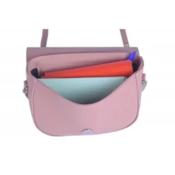 PIERRE CARDIN Sac Bandouliere En Cuir Couleur Rose Poudré 2