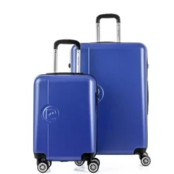 PIERRE CARDIN Set De 2 Valises 55/75cm Avec 8 Roues + 2 Organisateurs Bleu