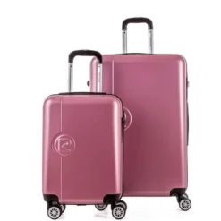 PIERRE CARDIN Set De 2 Valises 55/75cm Avec 8 Roues + 2 Organisateurs Rose