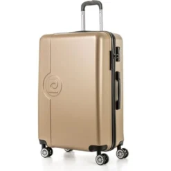 PIERRE CARDIN Valise Grande Taille 75cm Avec 8 Roues + Organisateur Champagne