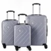 TRAVEL WORLD Ensemble De 3 Valises 46/56/66cm Argent 2